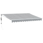 Uttrekkbar Markise Antrasitt Og Hvit 3,5X2,5 M Stoff Aluminium