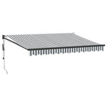 Uttrekkbar Markise Antrasitt Og Hvit 3,5X2,5 M Stoff Aluminium