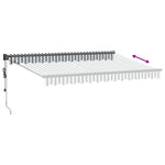 Uttrekkbar Markise Antrasitt Og Hvit 3,5X2,5 M Stoff Aluminium