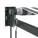 Uttrekkbar Markise Antrasitt Og Hvit 3,5X2,5 M Stoff Aluminium