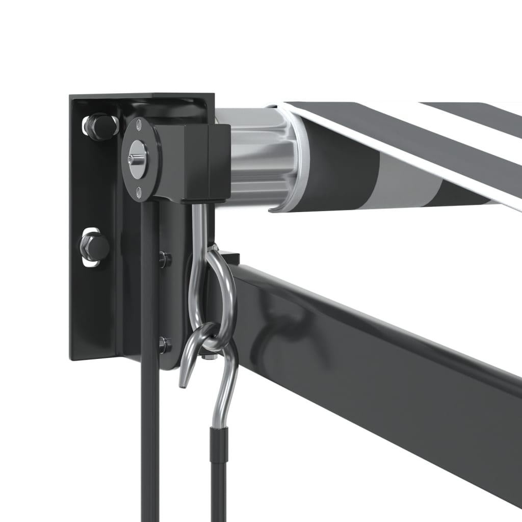 Uttrekkbar Markise Antrasitt Og Hvit 3,5X2,5 M Stoff Aluminium