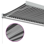 Uttrekkbar Markise Antrasitt Og Hvit 3,5X2,5 M Stoff Aluminium