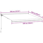 Uttrekkbar Markise Antrasitt Og Hvit 3,5X2,5 M Stoff Aluminium