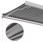 Uttrekkbar Markise Antrasitt Og Hvit 4X3 M Stoff Og Aluminium