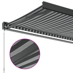 Uttrekkbar Markise Antrasitt Og Hvit 3X2,5 M Stoff Og Aluminium