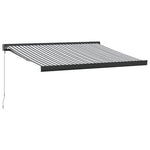 Uttrekkbar Markise Antrasitt Og Hvit 3,5X2,5 M Stoff Aluminium