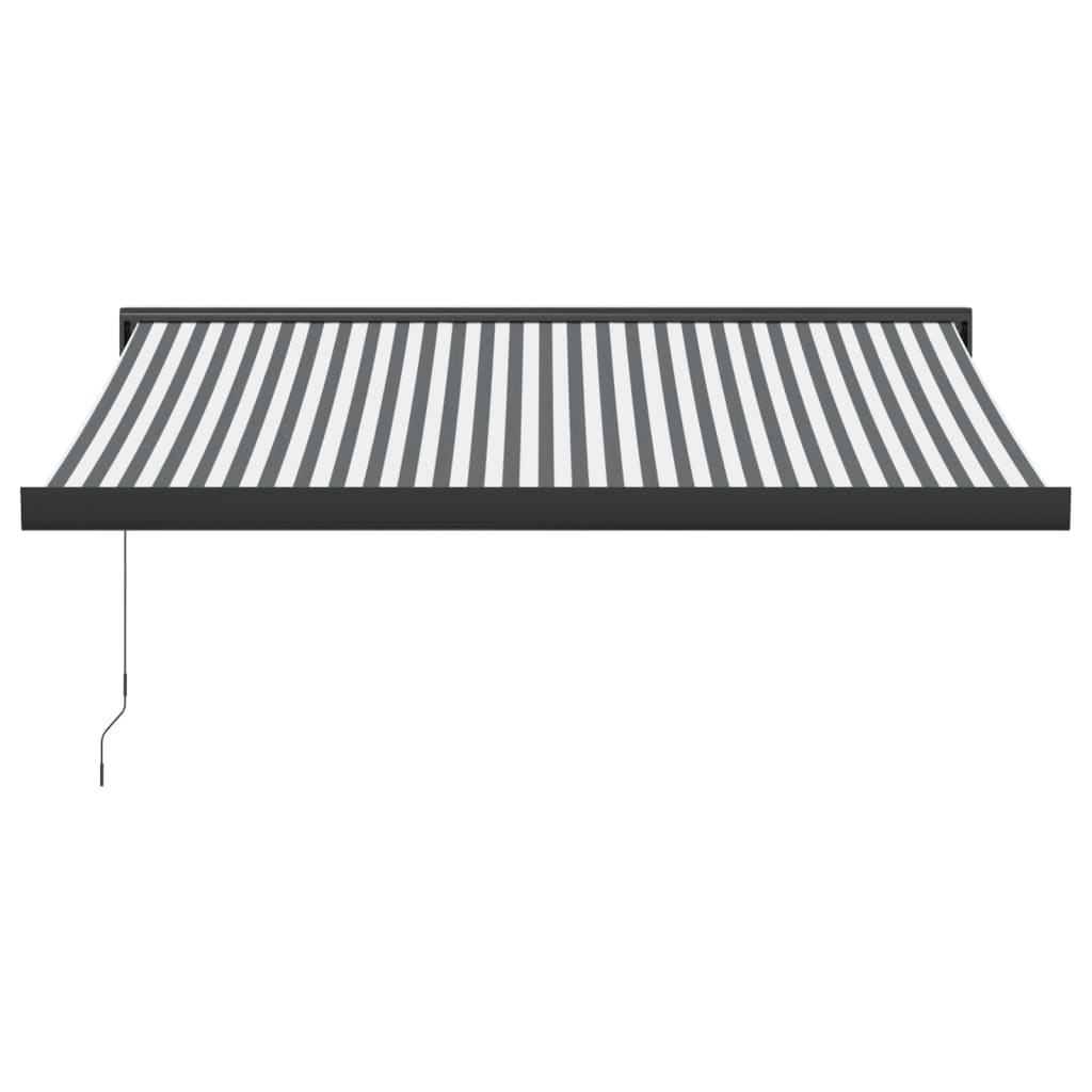 Uttrekkbar Markise Antrasitt Og Hvit 3,5X2,5 M Stoff Aluminium