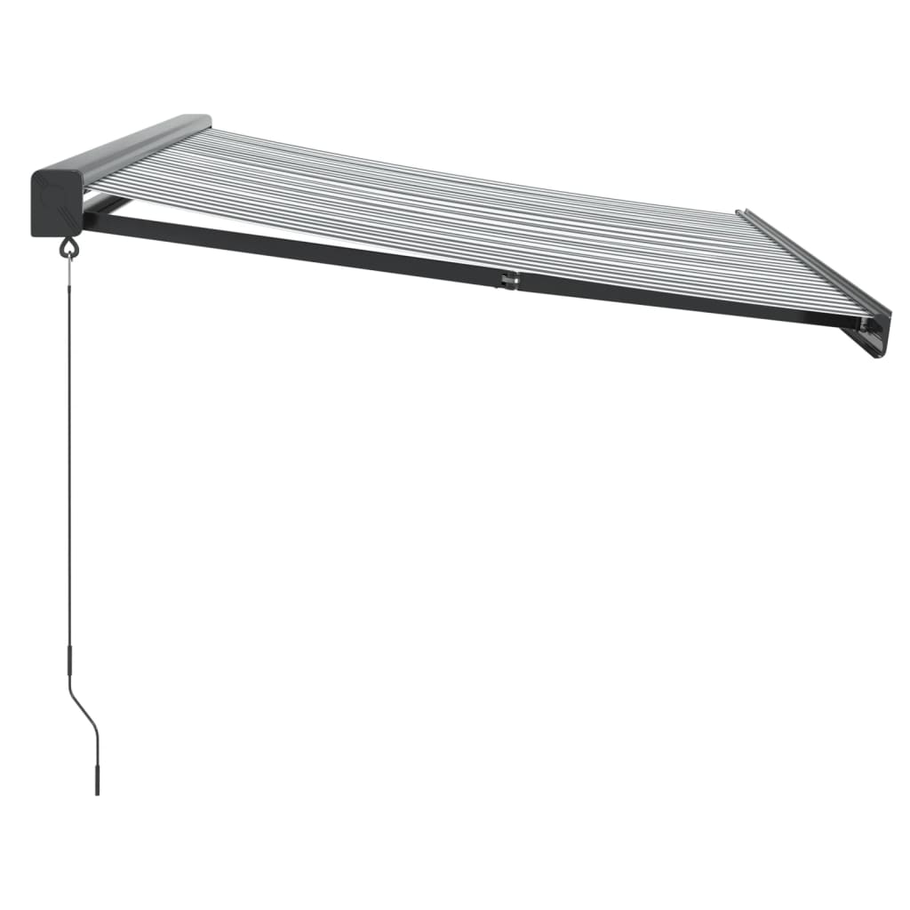 Uttrekkbar Markise Antrasitt Og Hvit 3,5X2,5 M Stoff Aluminium