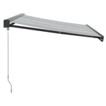 Uttrekkbar Markise Antrasitt Og Hvit 3,5X2,5 M Stoff Aluminium