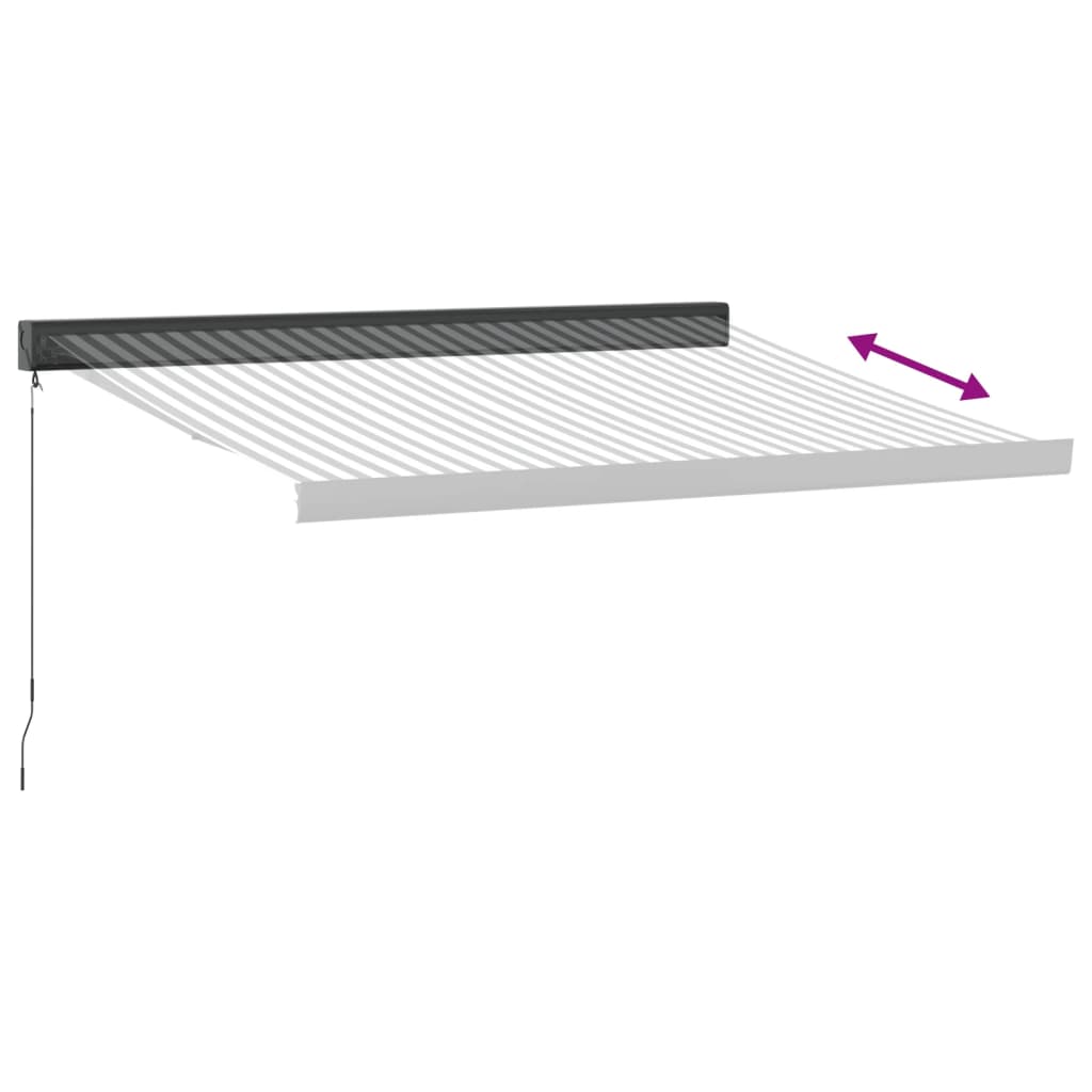 Uttrekkbar Markise Antrasitt Og Hvit 3,5X2,5 M Stoff Aluminium