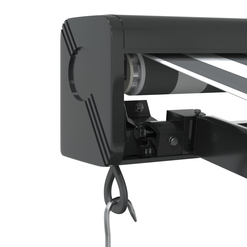 Uttrekkbar Markise Antrasitt Og Hvit 3,5X2,5 M Stoff Aluminium