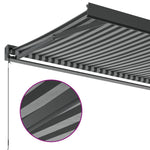 Uttrekkbar Markise Antrasitt Og Hvit 3,5X2,5 M Stoff Aluminium