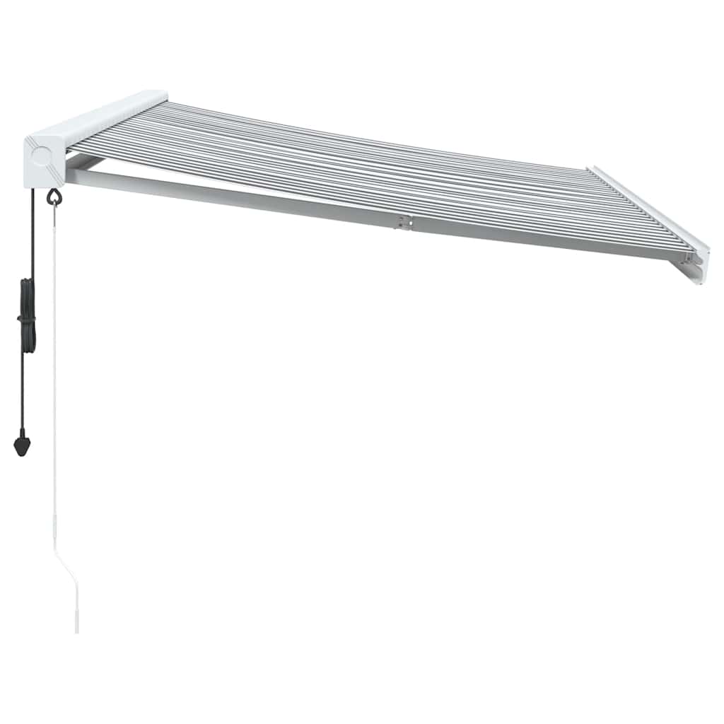 Uttrekkbar Markise Antrasitt Og Hvit 3X2,5 M Stoff Og Aluminium