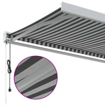 Uttrekkbar Markise Antrasitt Og Hvit 3X2,5 M Stoff Og Aluminium