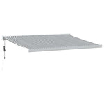 Uttrekkbar Markise Antrasitt Og Hvit 4X3 M Stoff Og Aluminium