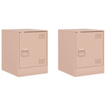 Nattbord 2 Stk Rosa 34,5X39X44 Cm Stål