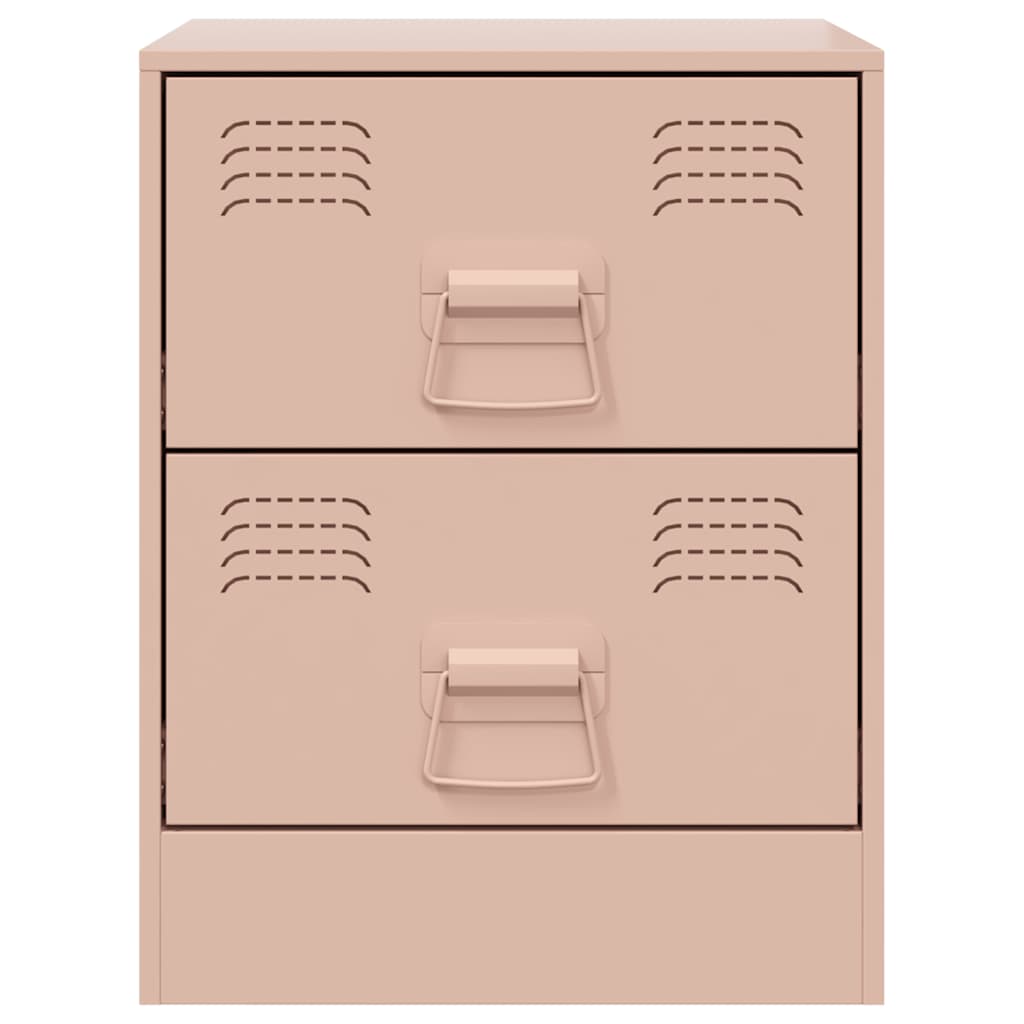 Nattbord 2 Stk Rosa 34,5X39X44 Cm Stål