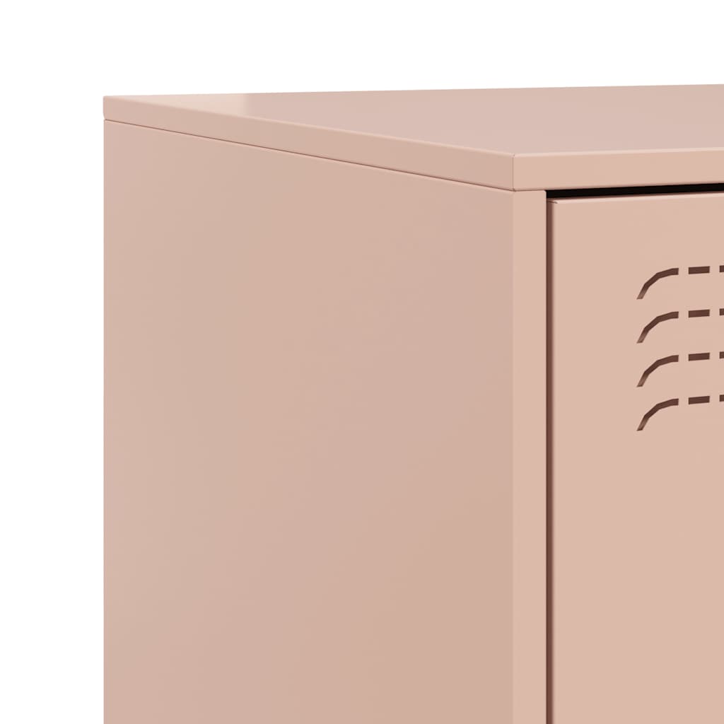 Nattbord 2 Stk Rosa 34,5X39X44 Cm Stål