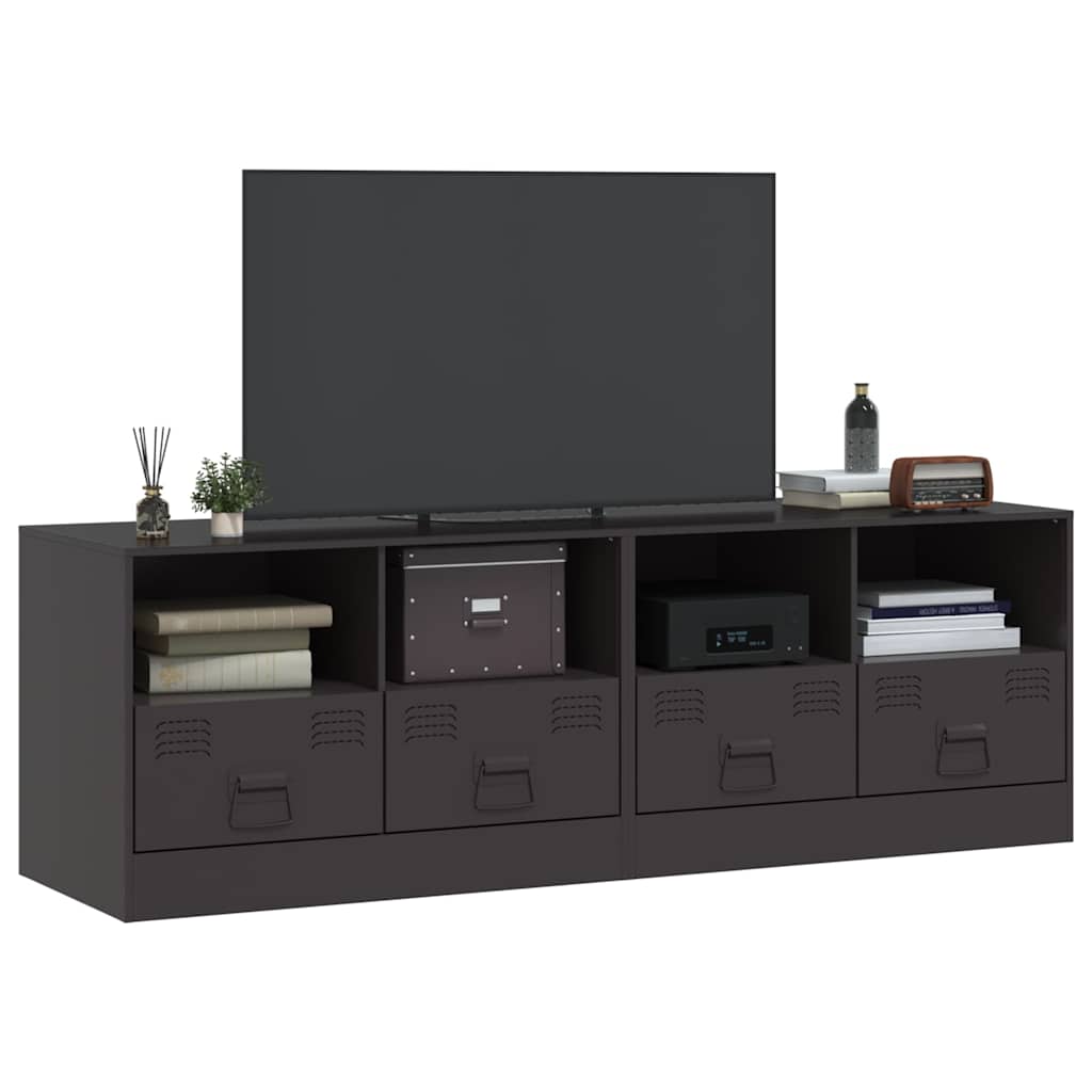 Tv-Benker 2 Stk Svart 67X39X44 Cm Stål
