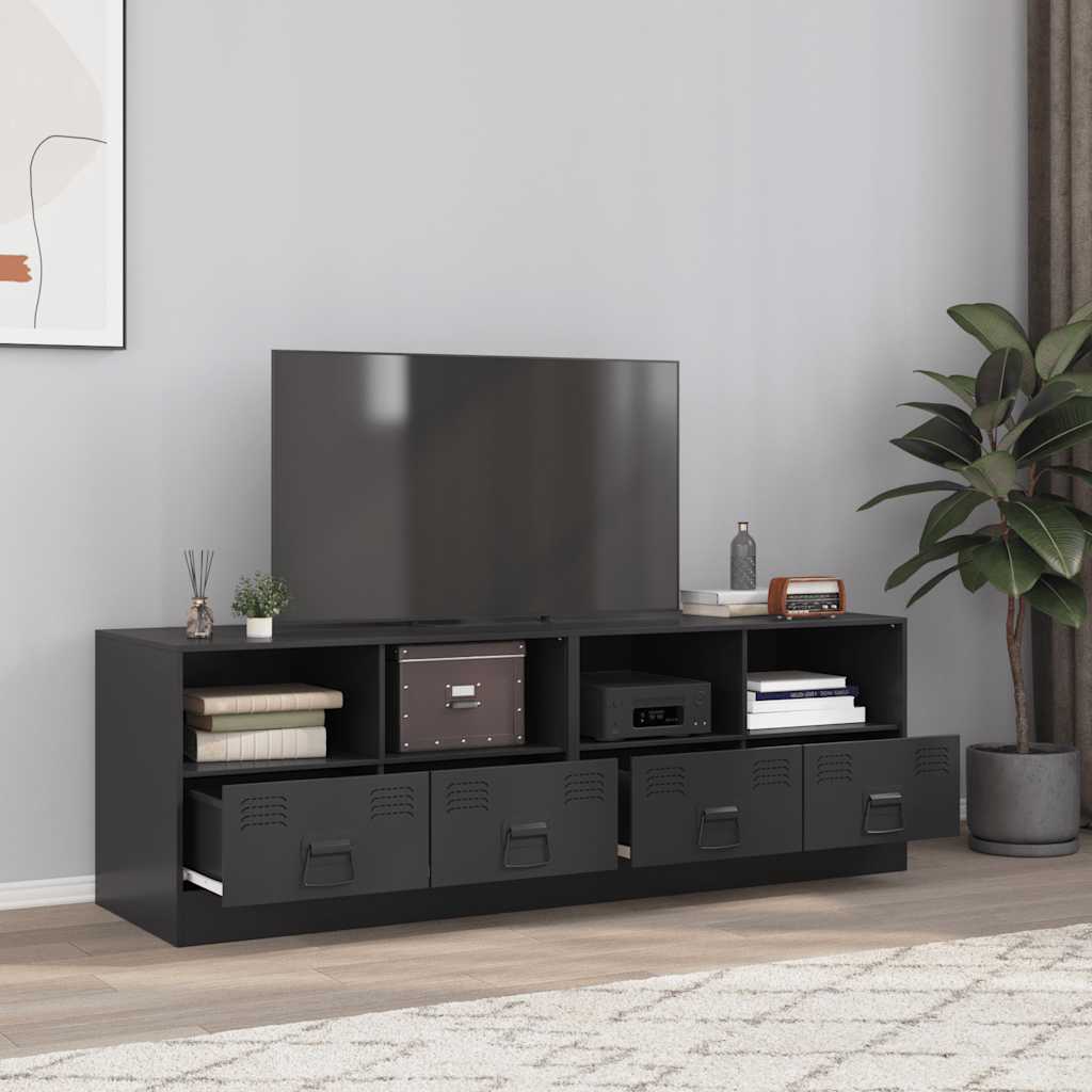 Tv-Benker 2 Stk Svart 67X39X44 Cm Stål