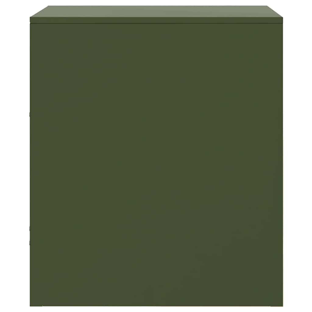 Nattbord 2 Stk Olivengrønn 34,5X39X44 Cm Stål