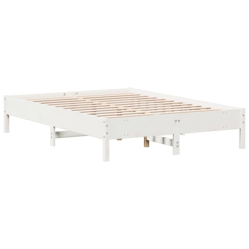 Sengeramme Uten Madrass Hvit 160X200 Cm Heltre Furu