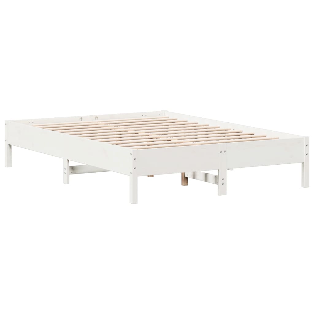 Sengeramme Uten Madrass Hvit 140X200 Cm Heltre Furu