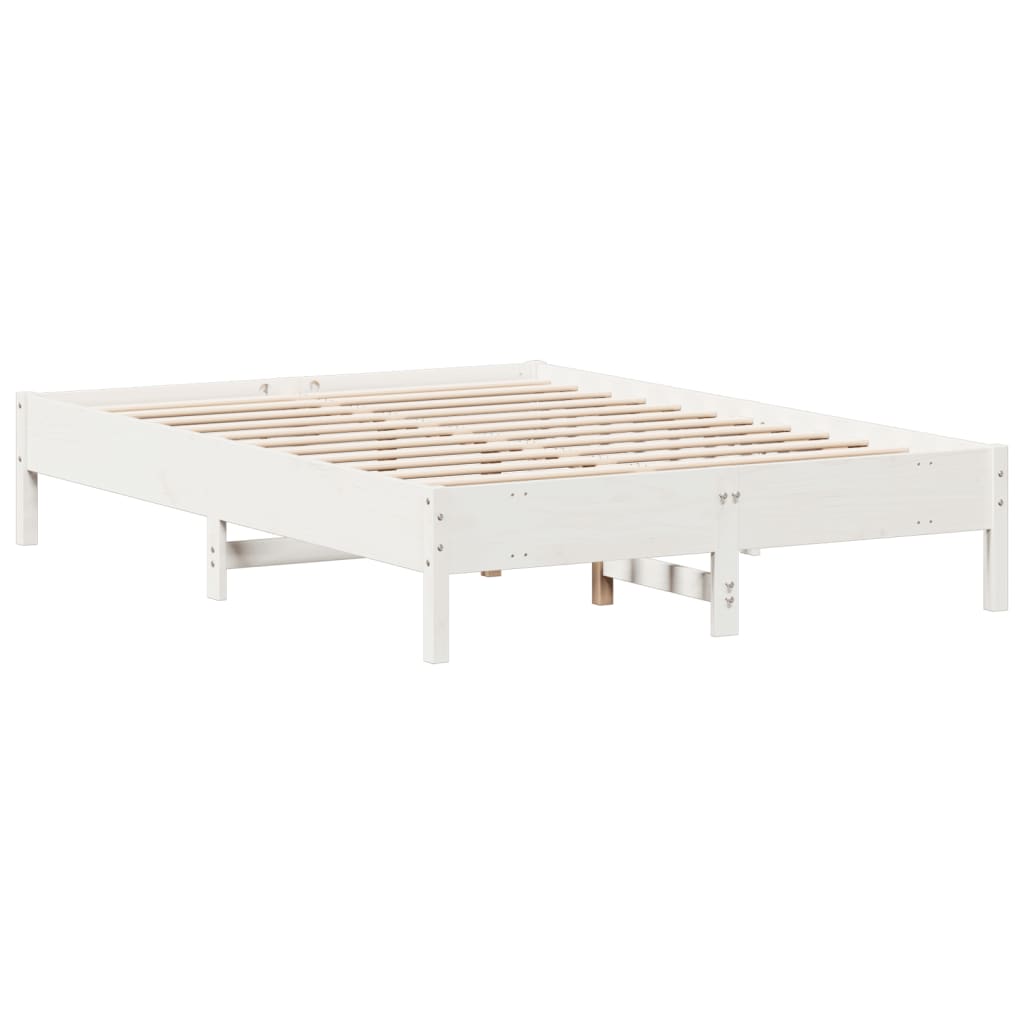 Sengeramme Uten Madrass Hvit 140X200 Cm Heltre Furu