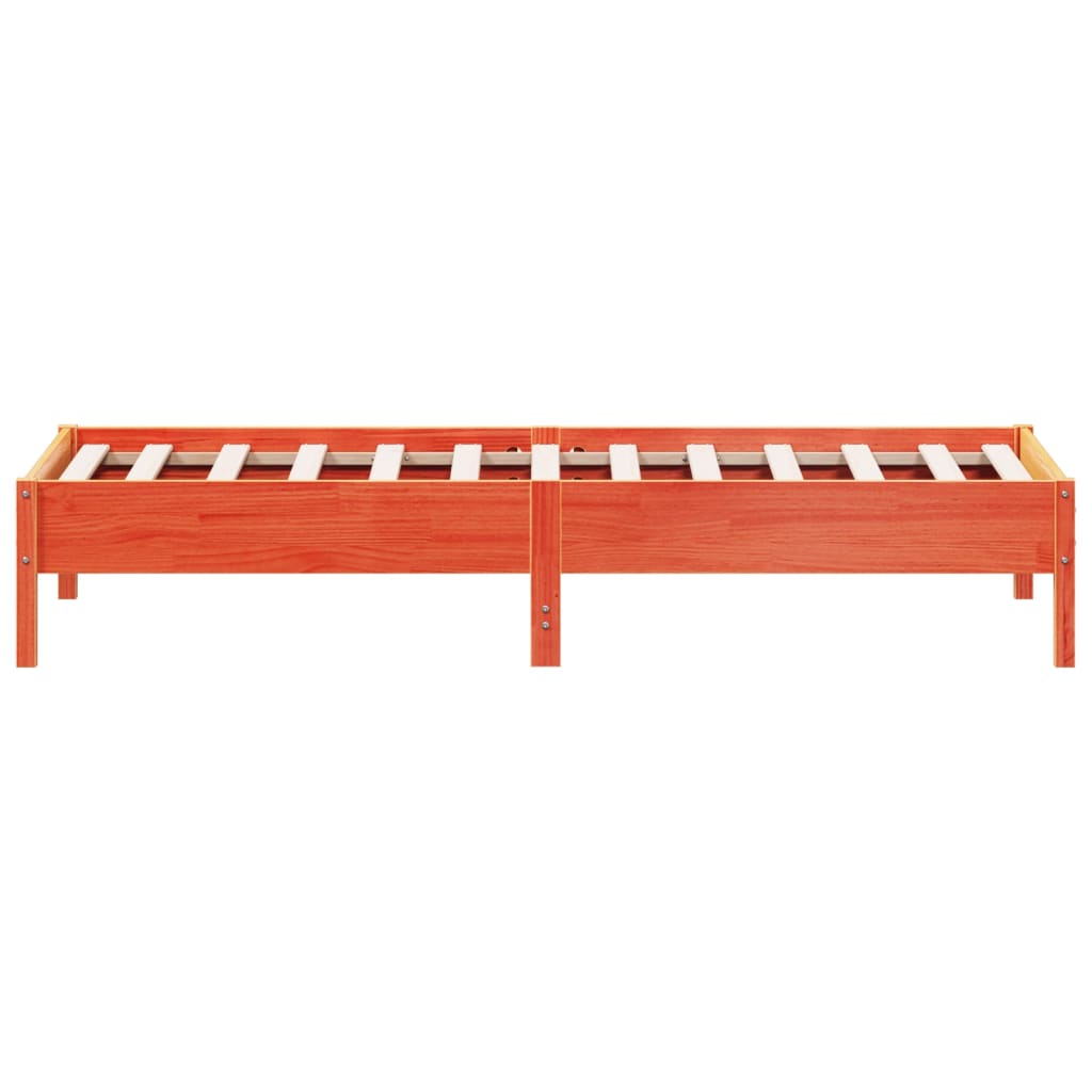 Sengeramme Uten Madrass Voksbrun 90X200 Cm Heltre Furu