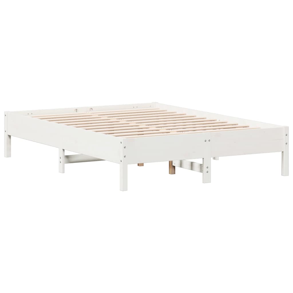 Sengeramme Uten Madrass Hvit 140X190 Cm Heltre Furu