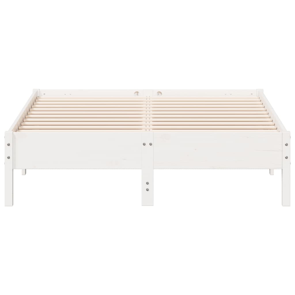 Sengeramme Uten Madrass Hvit 140X190 Cm Heltre Furu