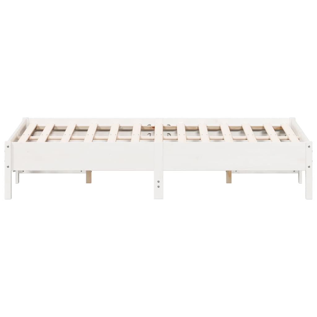 Sengeramme Uten Madrass Hvit 140X190 Cm Heltre Furu