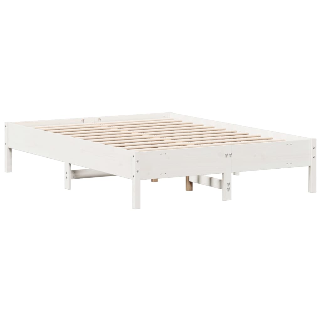 Sengeramme Uten Madrass Hvit 140X190 Cm Heltre Furu