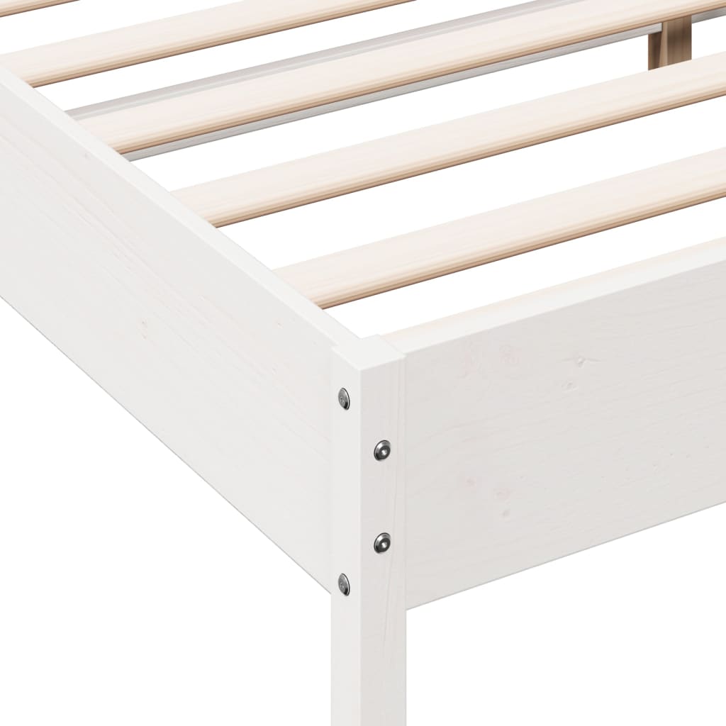 Sengeramme Uten Madrass Hvit 140X190 Cm Heltre Furu