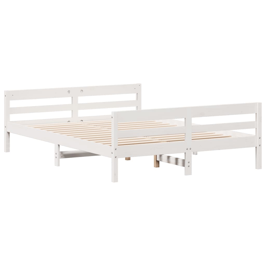 Sengeramme Uten Madrass Hvit 140X200 Cm Heltre Furu