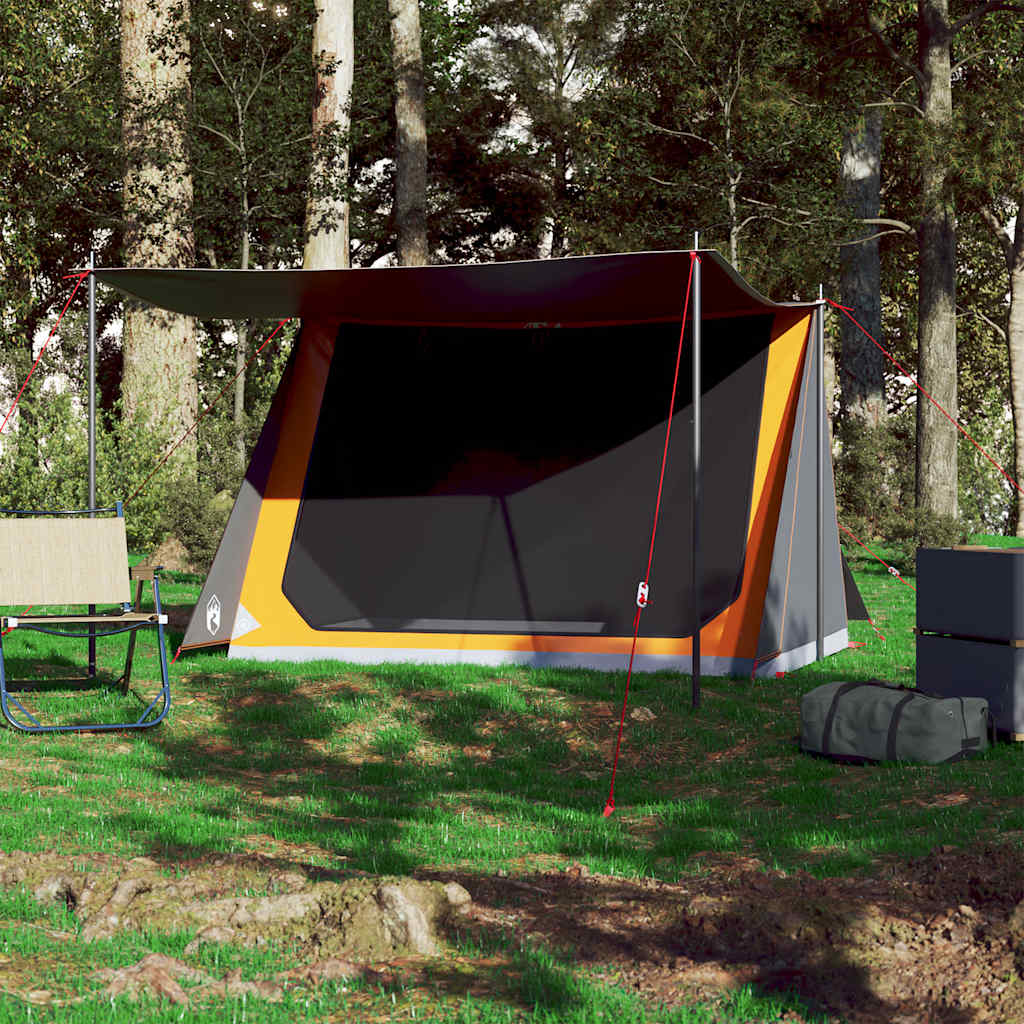 Campingtelt 2 Personer Grå Og Oransje Vanntett