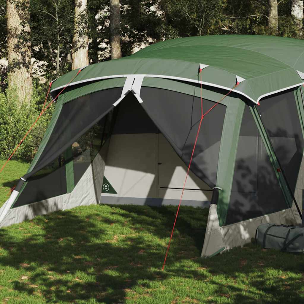 Campingtelt Med Veranda 4 Personer Grønn Vanntett