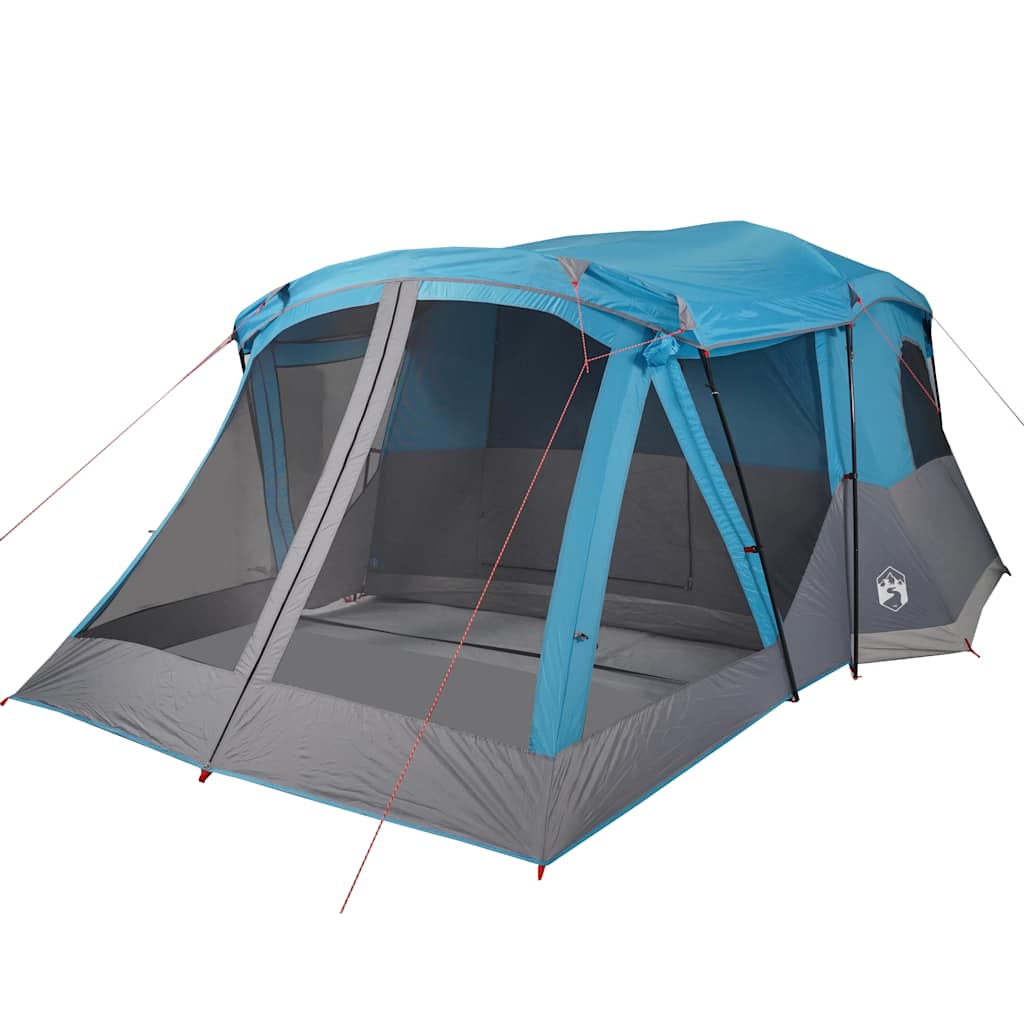 Campingtelt Med Veranda 4 Personer Blå Vanntett