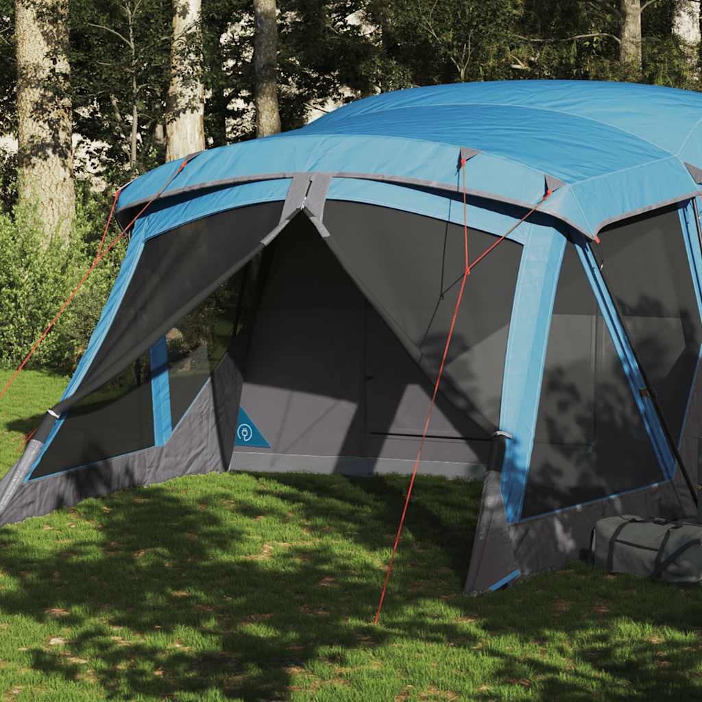 Campingtelt Med Veranda 4 Personer Blå Vanntett