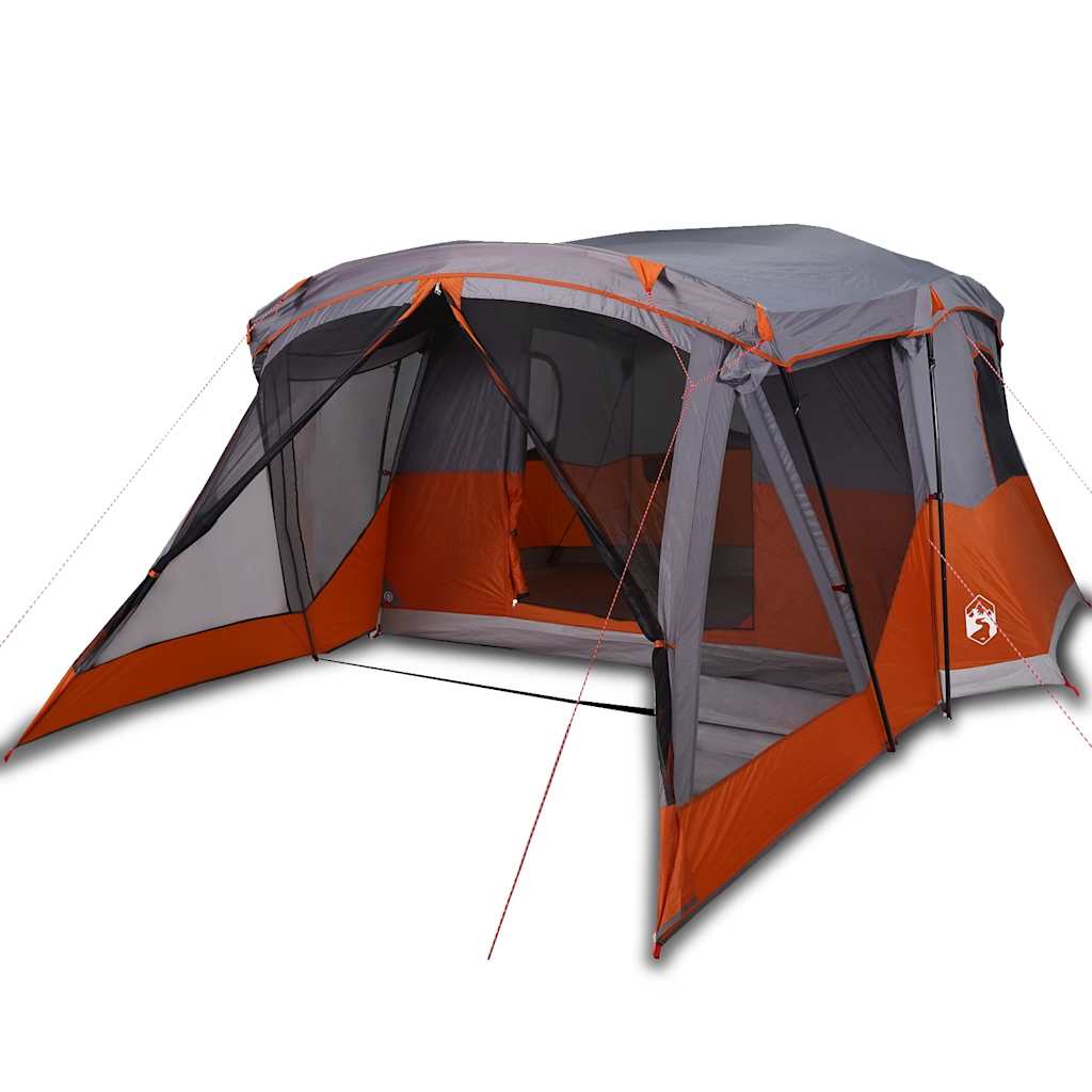 Campingtelt Med Veranda 4 Personer Oransje Vanntett