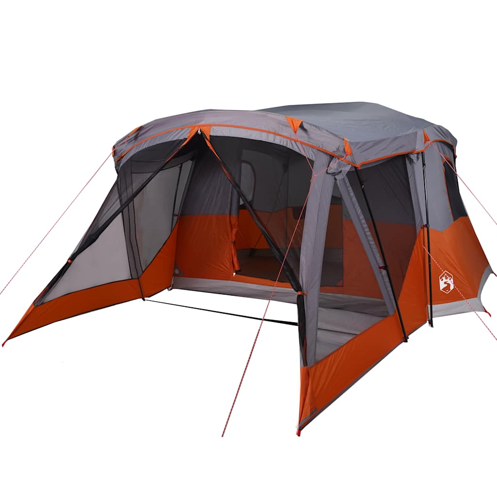 Campingtelt Med Veranda 4 Personer Oransje Vanntett