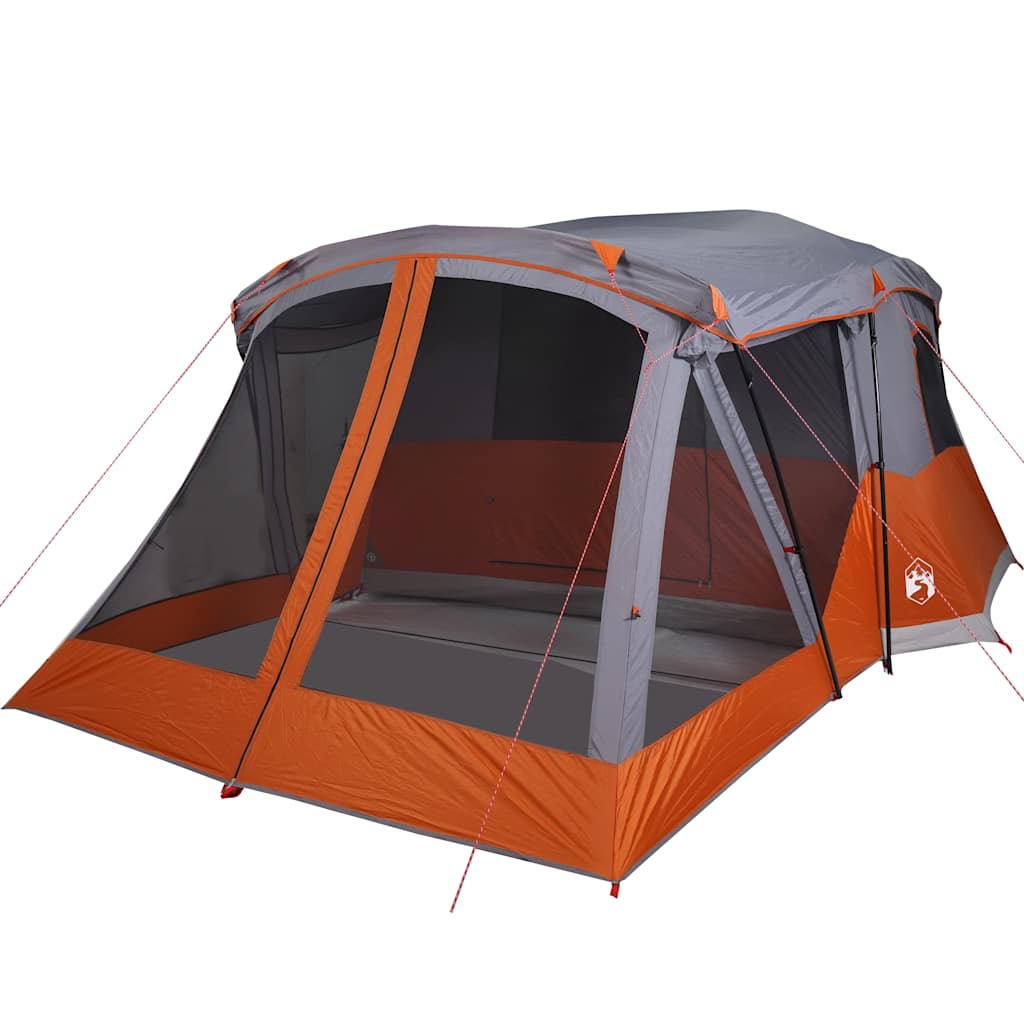 Campingtelt Med Veranda 4 Personer Oransje Vanntett