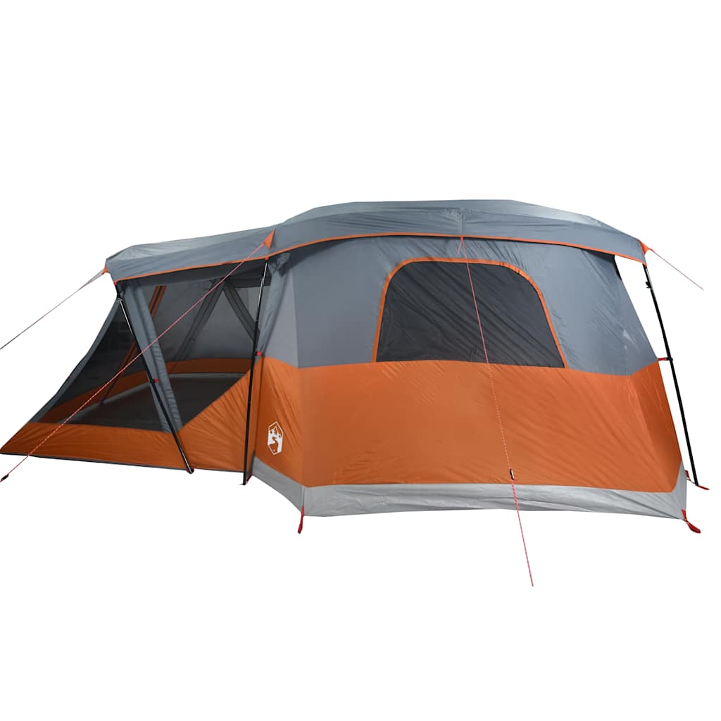 Campingtelt Med Veranda 4 Personer Oransje Vanntett