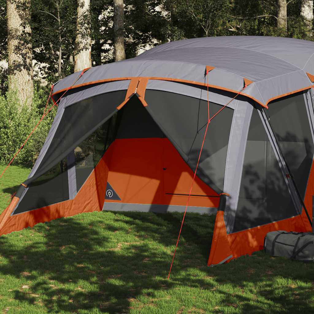 Campingtelt Med Veranda 4 Personer Oransje Vanntett