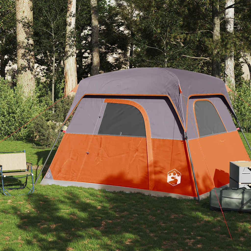 Campingtelt 4 Personer Oransje Vanntett