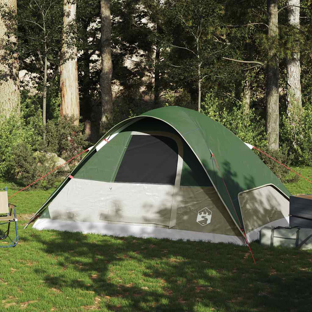 Kuppeltelt For Camping 6 Personer Grønn Vanntett