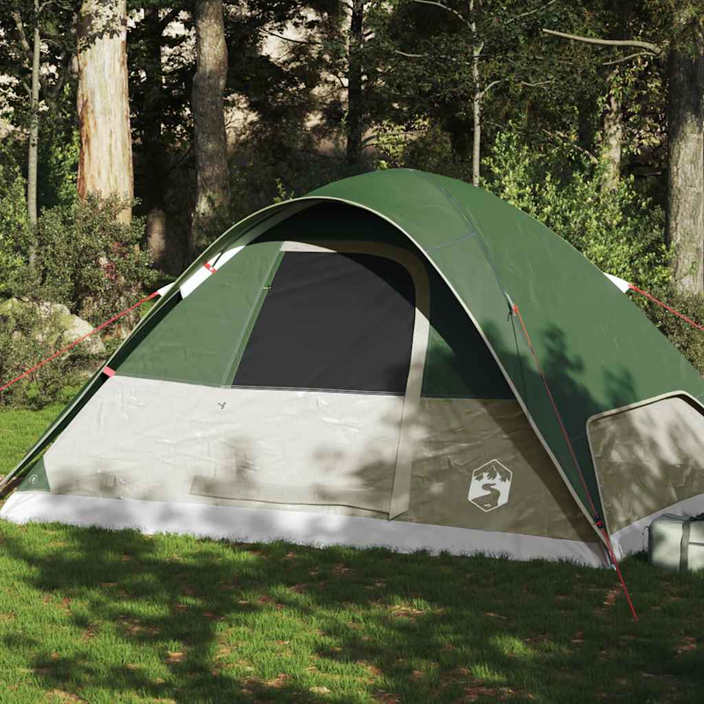 Kuppeltelt For Camping 6 Personer Grønn Vanntett