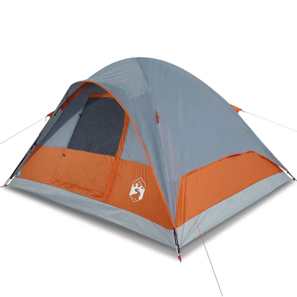 Kuppeltelt For Camping 6 Personer Oransje Vanntett