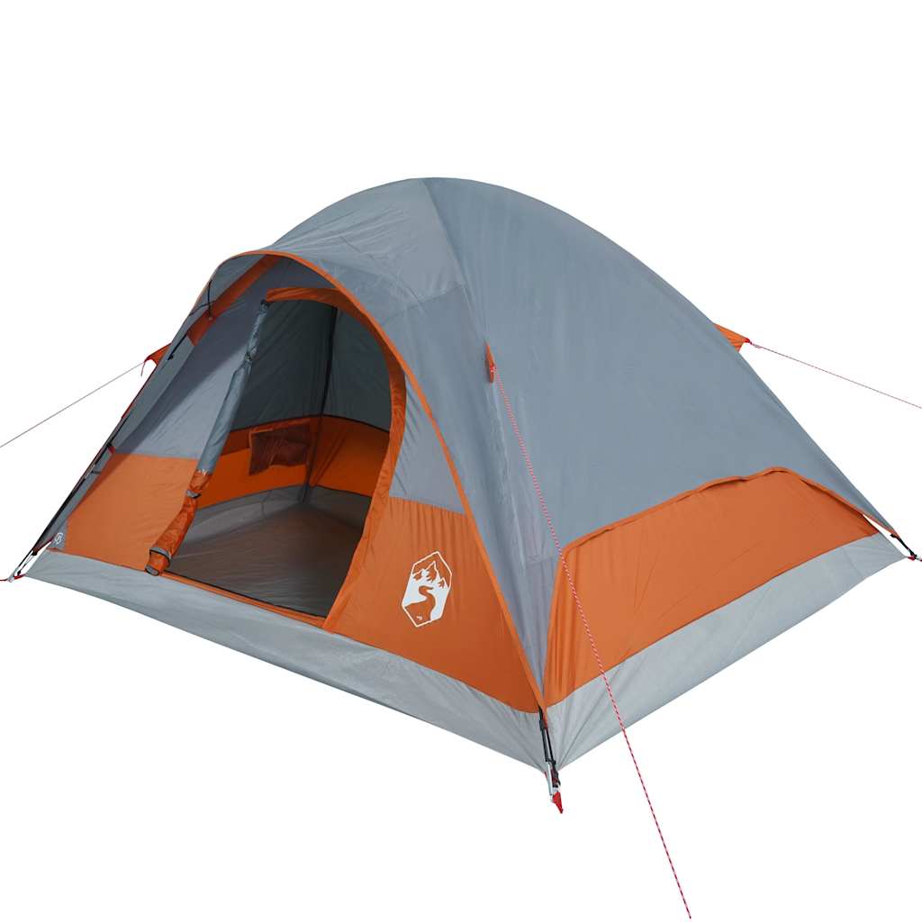 Kuppeltelt For Camping 6 Personer Oransje Vanntett