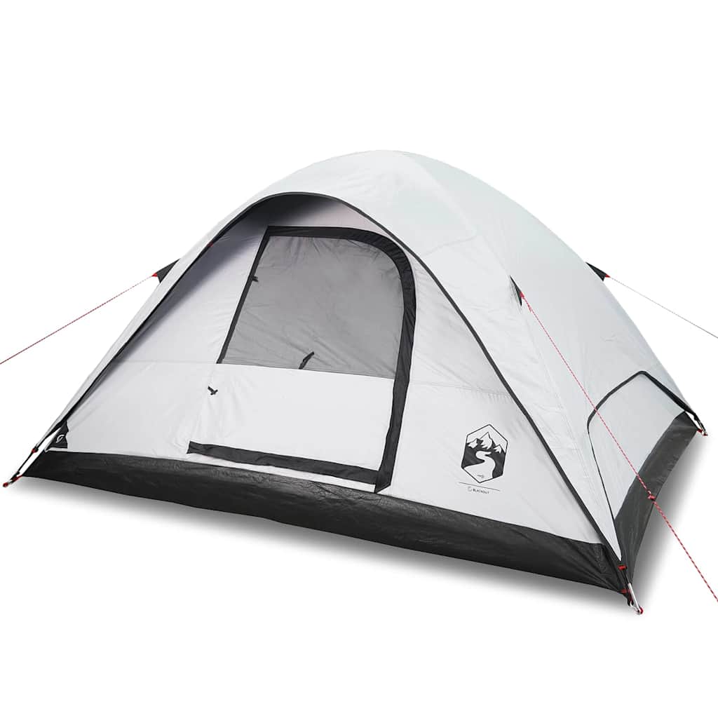 Kuppeltelt For Camping 6 Personer Hvit Blendingsstoff Vanntett